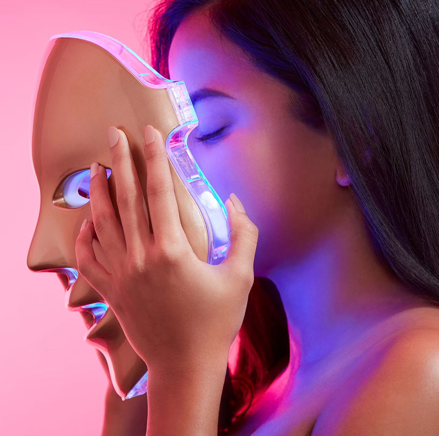7 Color LED Facial And Neck Mask Microcurrent PDT Photon Face Wrinkle